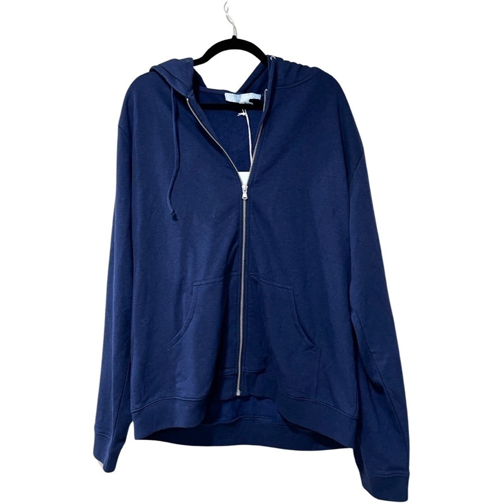 NWT HILL HOUSE Teddy Gender Neutral Zip Up Hoodie Jacket Navy Sz L